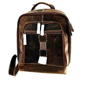 NEW Jack Georges Arizona Laptop Backpack Large Brown Buffalo Leather A4516 Camo